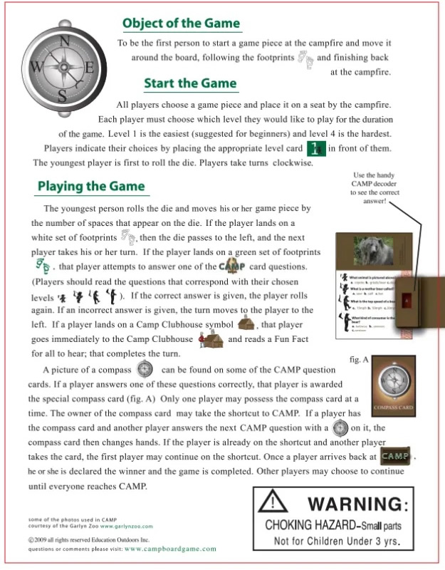 Camp PDF Game Rules
